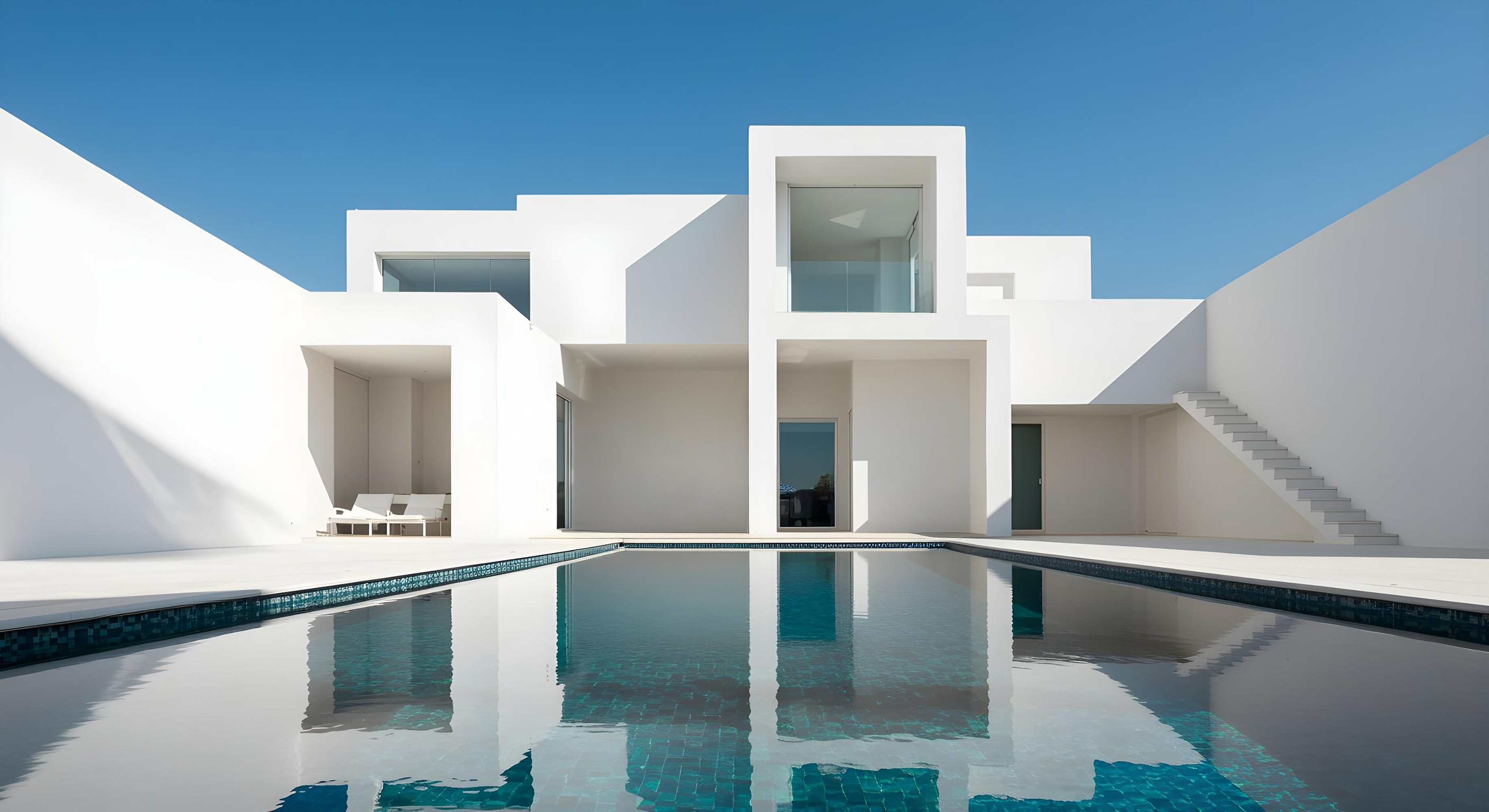 Minimalistisk middelhavsarkitektur i Spanien